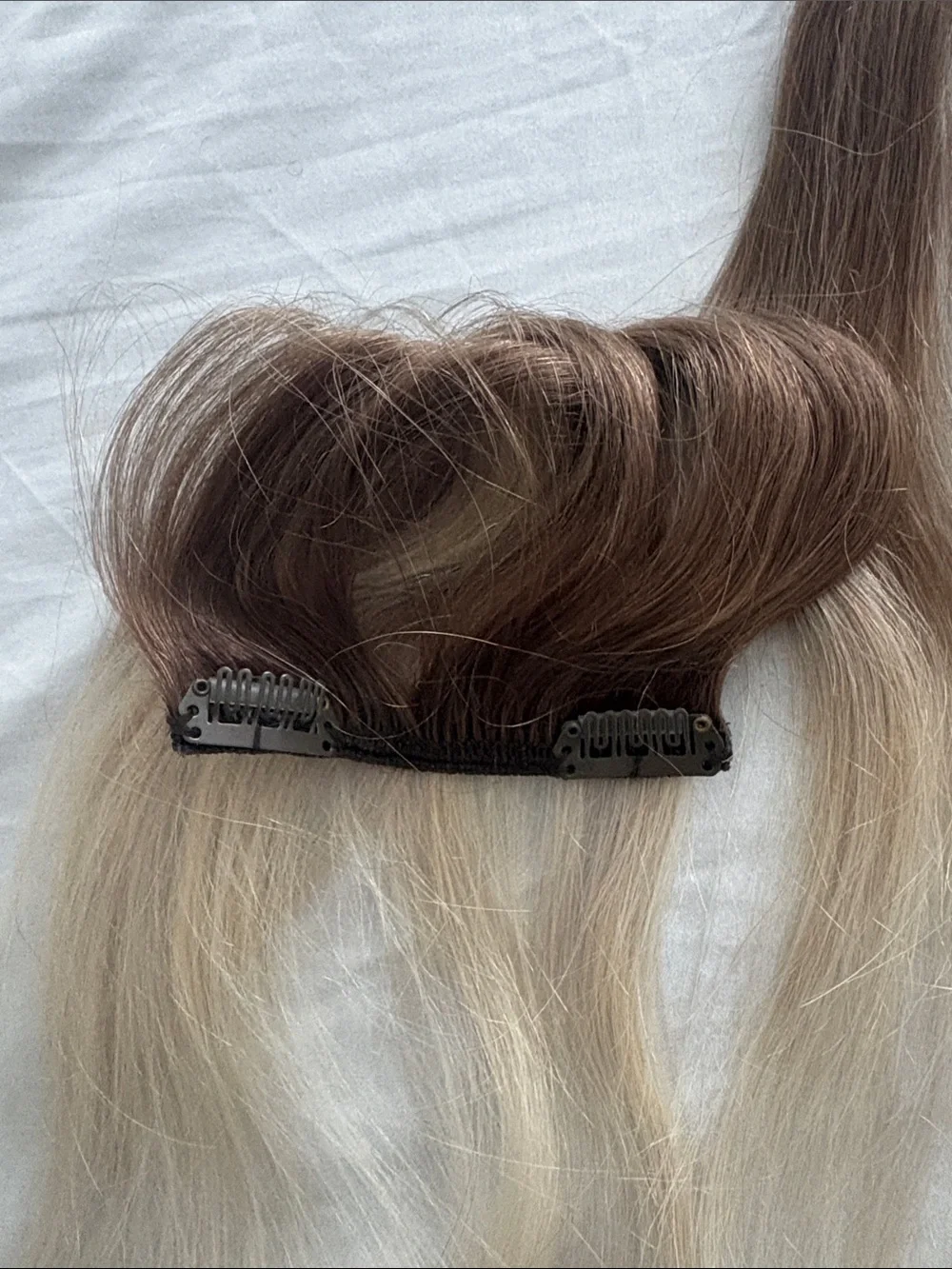 Remy Ombre clip in Hair Extensions - Brown to Blonde human